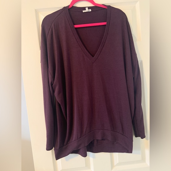 Wilfred plum colour loose fit long jersey top - Picture 3 of 7